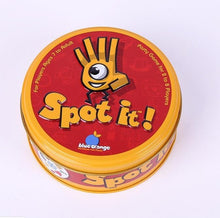 Load image into Gallery viewer, spot it and dobble card game table Board Game For Dobbles Kids Spot Cards It Go Camping Metal Tin Box SHALOM HALLOWEEN toys
