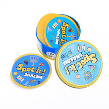 Load image into Gallery viewer, spot it and dobble card game table Board Game For Dobbles Kids Spot Cards It Go Camping Metal Tin Box SHALOM HALLOWEEN toys
