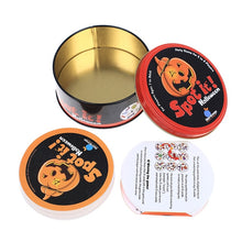 Load image into Gallery viewer, spot it and dobble card game table Board Game For Dobbles Kids Spot Cards It Go Camping Metal Tin Box SHALOM HALLOWEEN toys
