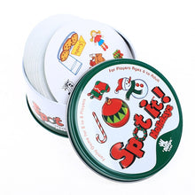 Load image into Gallery viewer, spot it and dobble card game table Board Game For Dobbles Kids Spot Cards It Go Camping Metal Tin Box SHALOM HALLOWEEN toys
