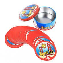 Load image into Gallery viewer, spot it and dobble card game table Board Game For Dobbles Kids Spot Cards It Go Camping Metal Tin Box SHALOM HALLOWEEN toys
