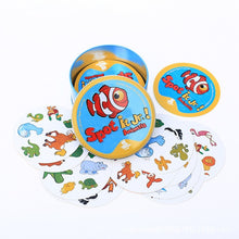 Load image into Gallery viewer, spot it and dobble card game table Board Game For Dobbles Kids Spot Cards It Go Camping Metal Tin Box SHALOM HALLOWEEN toys
